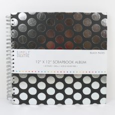 SCALB021 Simply Creative Album 12x12 - Black with Circles