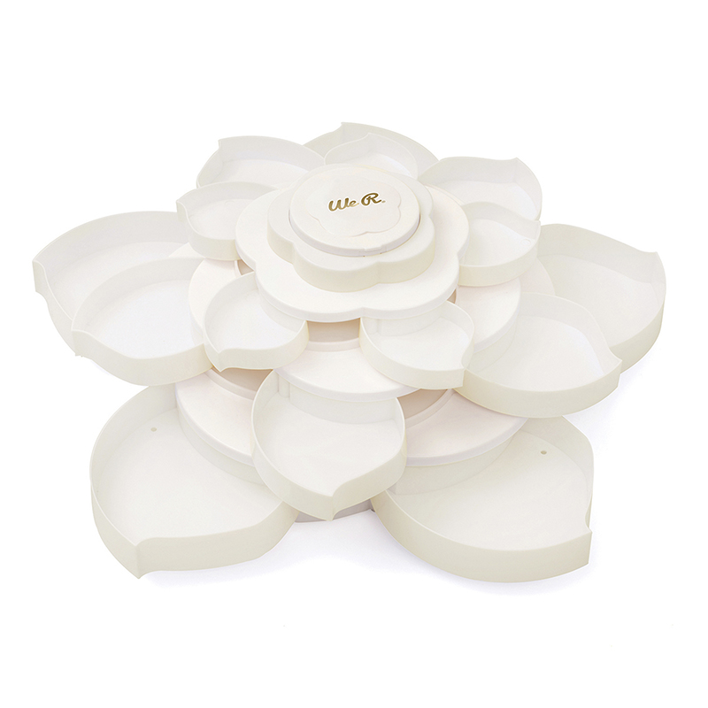 WR660492 Organizer składany kwiat - WRMK Bloom Embellishment Storage - wersja biała