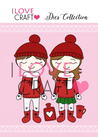 D026 Wykrojnik -dzieci zimowe - winter children