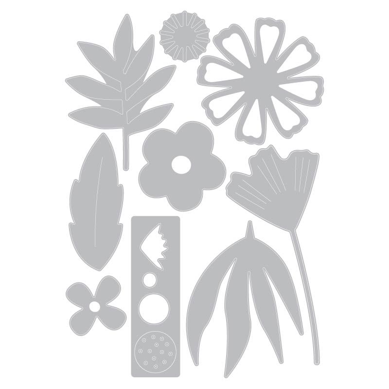 663437 Wykrojnik Sizzix Thinlits Free Style Florals -kwiaty