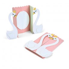 663617 Wykrojnik Sizzix Thinlits Card, Swan Fold-a-Long-kartka łabędzie
