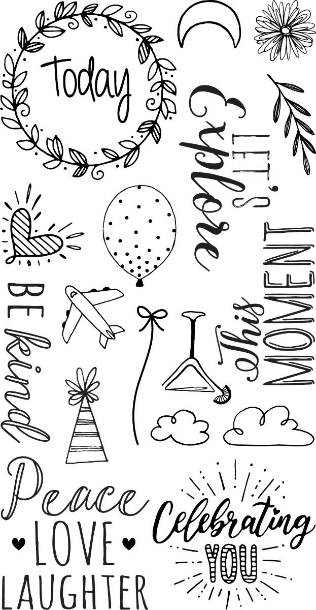 663632 Sizzix Clear Stamps - Everyday Sentiments