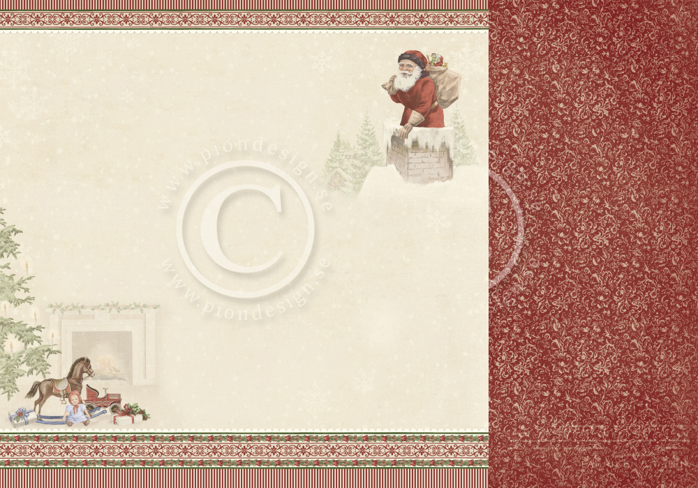 PD30001 Papier dwustronny 30,5x30,5cm - A Christmas to Remember-Santa has come