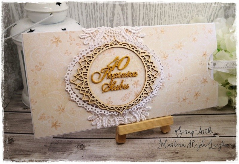 ID-2970 Pouch pocket voucher creamy ecru invitation DL GoatBox
