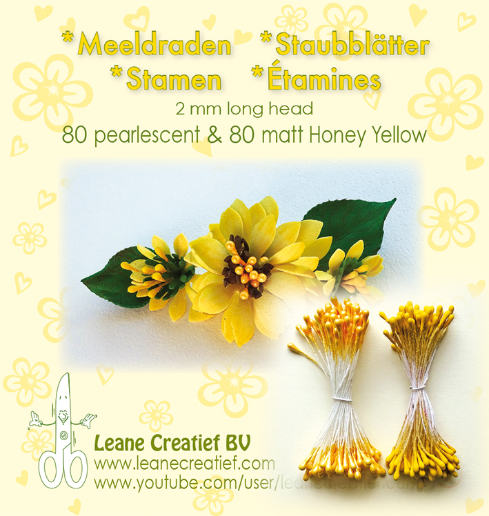 26.6586 Flower stamens - honey yellow (matt 80pcs + pearl 80pcs)