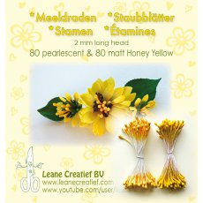 26.6586 Flower stamens - honey yellow (matt 80pcs + pearl 80pcs)