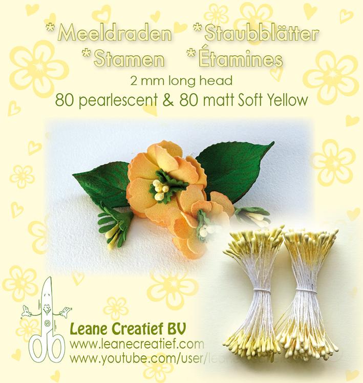 26.6593 Flower stamens - soft yellow (matt 80pcs + pearl 80pcs)