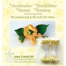26.6593 Flower stamens - soft yellow (matt 80pcs + pearl 80pcs)