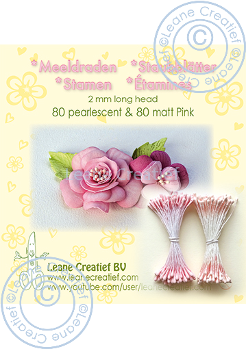 26.6609 Flower stamens - light pink (matt 80pcs + pearl 80pcs)
