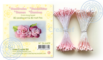 26.6609 Flower stamens - light pink (matt 80pcs + pearl 80pcs)
