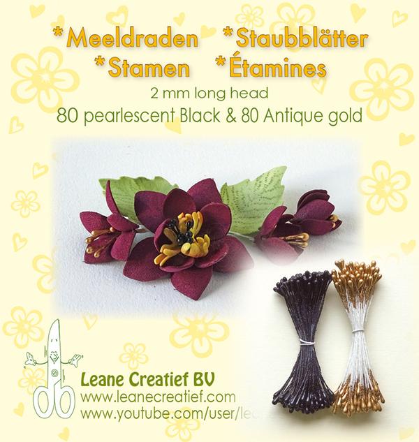26.6623 Flower stamens (black 80pcs + gold 80pcs)