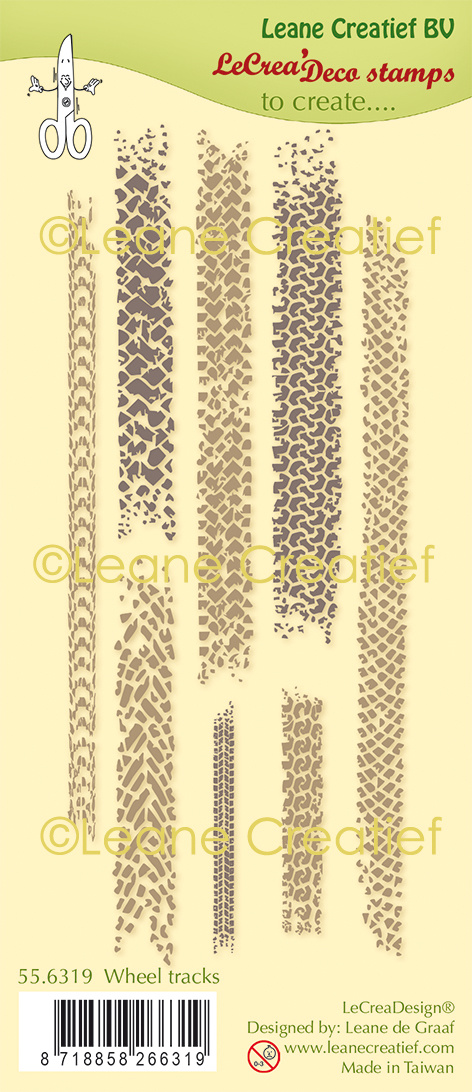 55.6319 Leane Creatief Acrylic Stamp - Wheel tracks