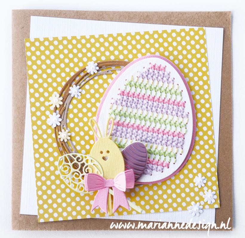 CR1497 Metal Die Marianne Design - CrafTables - Cross Stitch Easter Egg