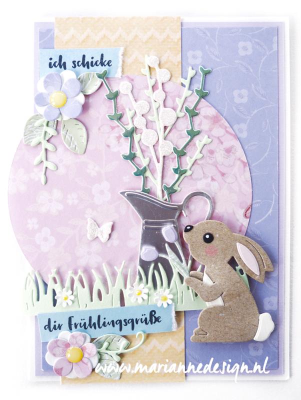 CR1499 Metal Die Marianne Design - CrafTables - Flower jug by Marleen