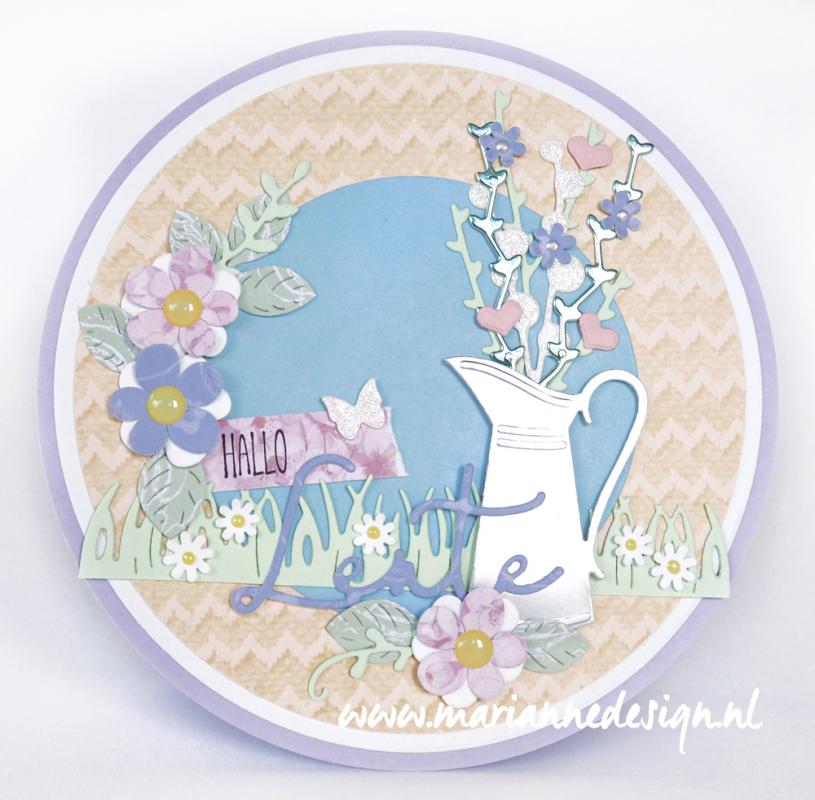 CR1499 Metal Die Marianne Design - CrafTables - Flower jug by Marleen