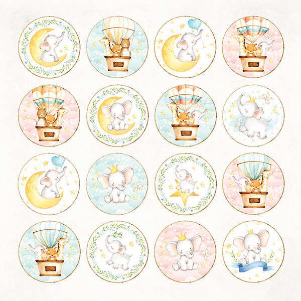 CP-BA08 One-sided paper-elements-Craft & You Design 30.5x30.5 Baby Adventure