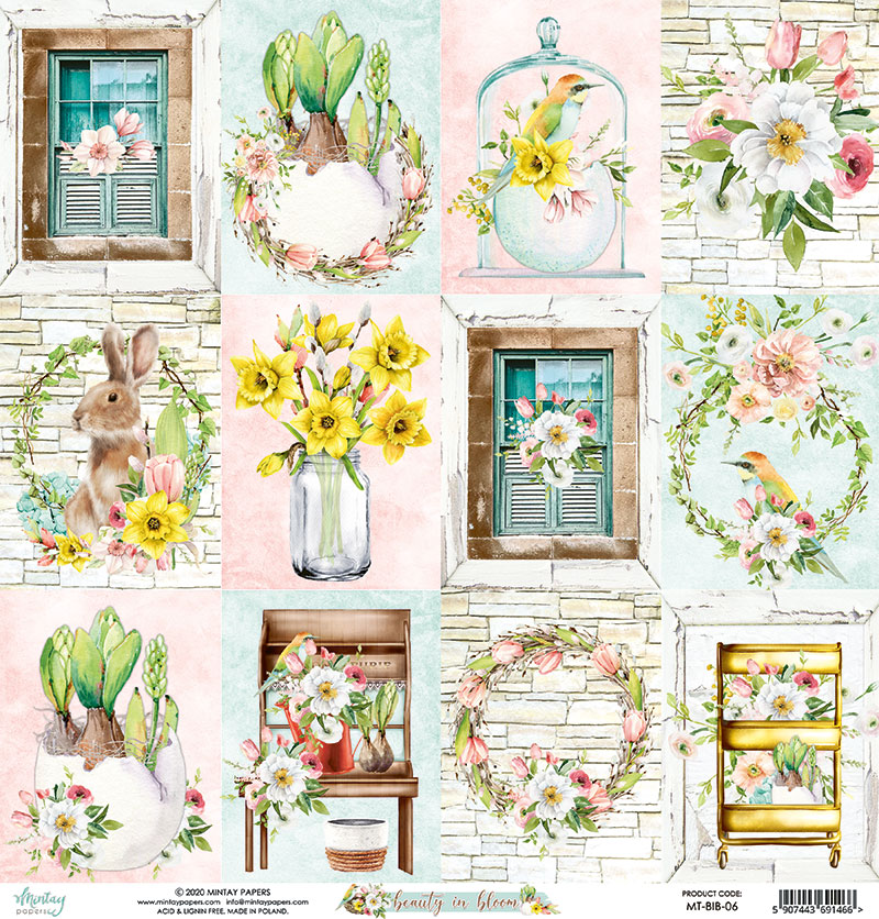 MT-BIB-06 BEAUTY IN BLOOM 06- MINTAY - double-sided paper 30.5x30.5cm
