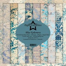 PF317 Set of single-sided paper-30.5 x 30.5 cm-Paper Favorites-Blue Ephemera