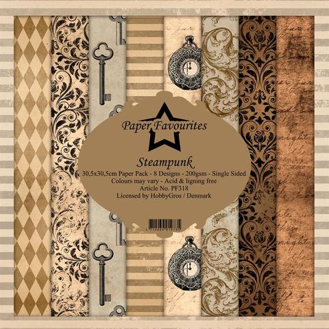 PF318 Set of single-sided paper-30.5 x 30.5 cm-Paper Favorites-Steampunk