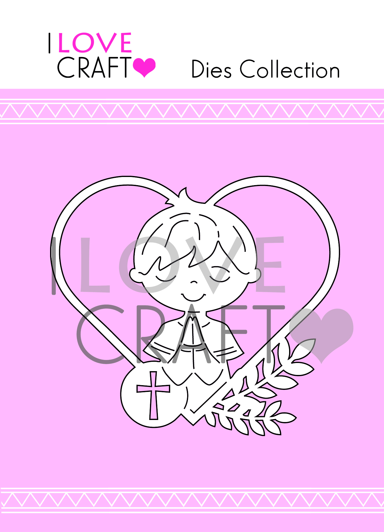 D030 METAL DIE-COMMUNION BOY IN A HEART