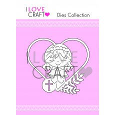 D031 METAL DIE-COMMUNION GIRL IN A HEART