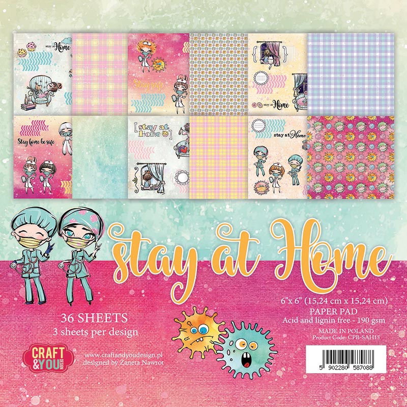 CPB-SAH15 Block 15x15 Craft&You Design-Stay at Home