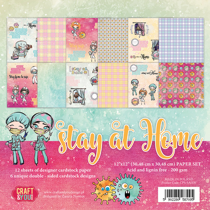 CPS-SAH30 Paper set 30.5x30.5cm-Craft&You Design-Stay at Home
