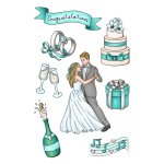 HS0102 Zestaw stempli -ślunbne-Romantic wedding - Celebration