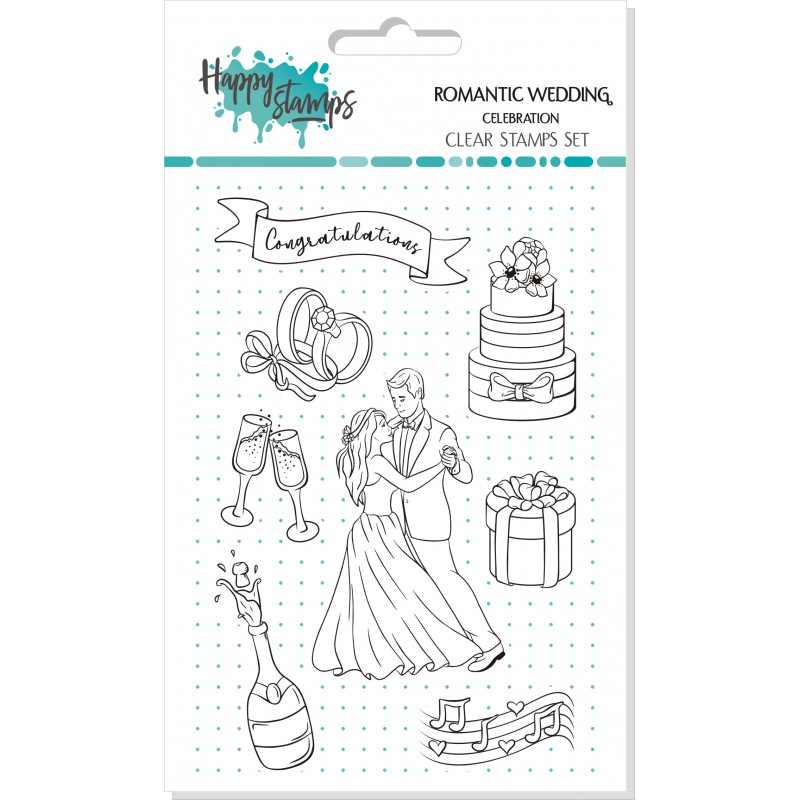 HS0102 Zestaw stempli -ślunbne-Romantic wedding - Celebration