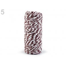 310144-5 Sznurek ozdobny gr.1,5mm biało-brązowy
