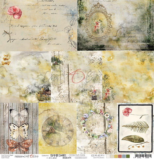 CC-SC-SW-F11 -SUMMER CHARM A SHEET WITH DECORATIVE CARDS
