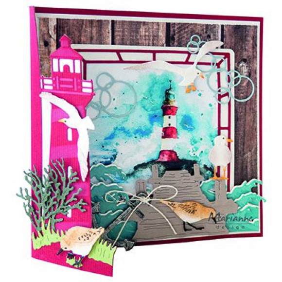 LR0661 Metal Die Marianne Design - CreaTables - gate folding die light house