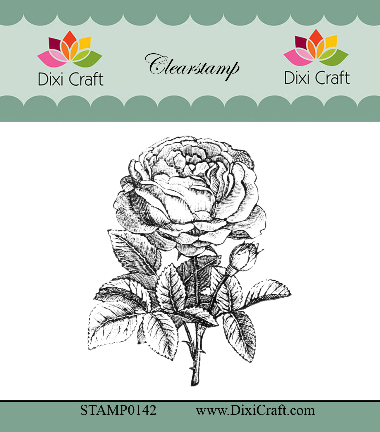 STAMP0142 Stemple Dixi Craft - Botanical Collection-róża 1