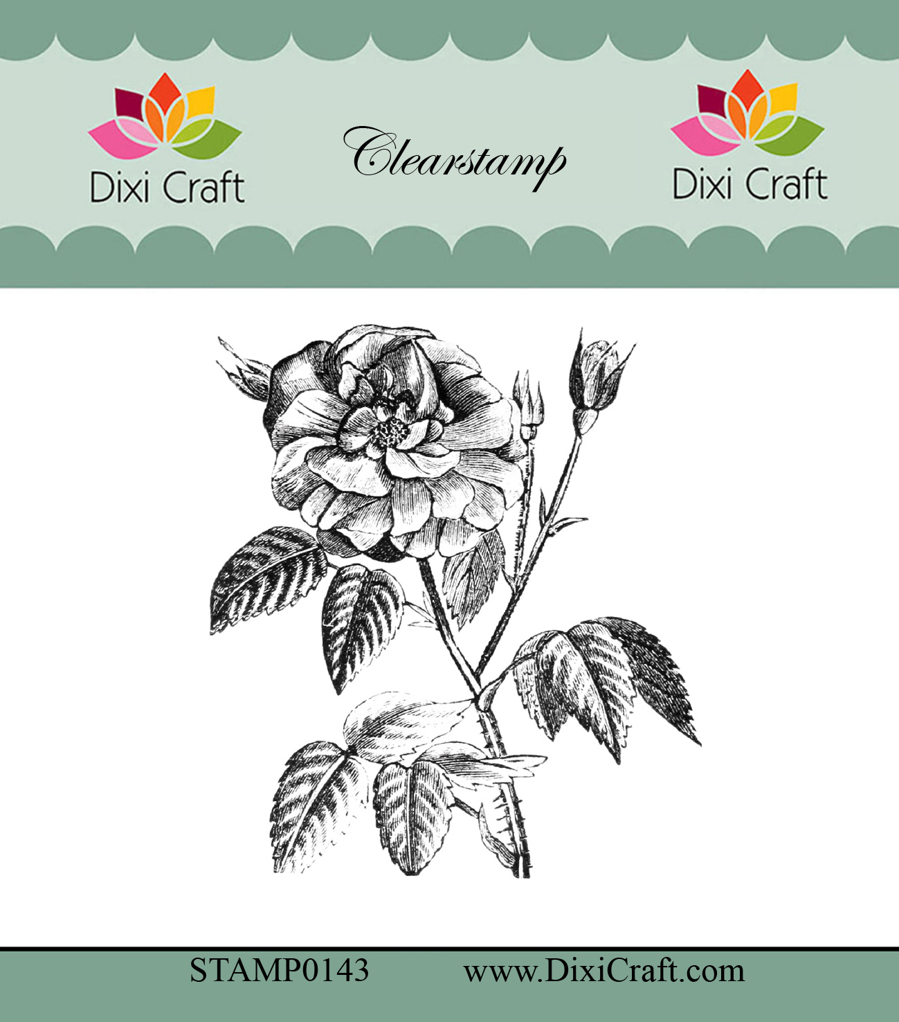 STAMP0143 Stemple Dixi Craft - Botanical Collection-róża 2