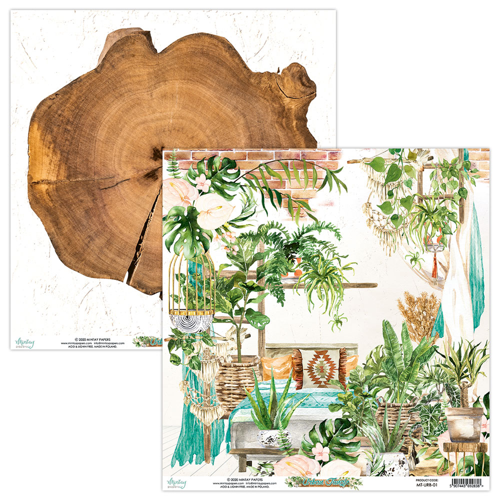 MT-URB-01 URBAN JUNGLE 01- MINTAY - double-sided paper 30.5x30.5cm
