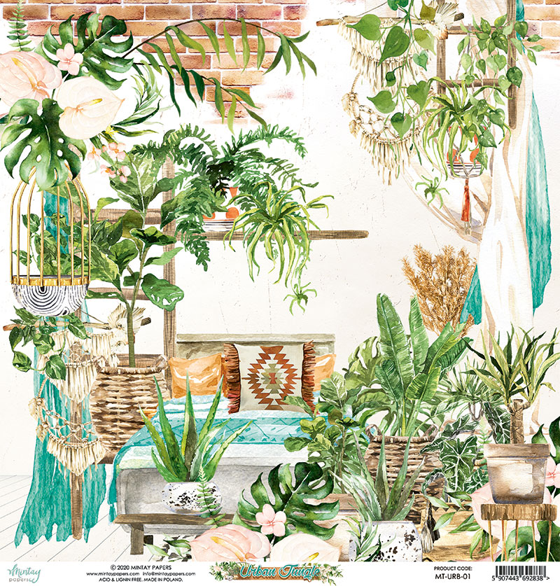 MT-URB-01 URBAN JUNGLE 01- MINTAY - double-sided paper 30.5x30.5cm