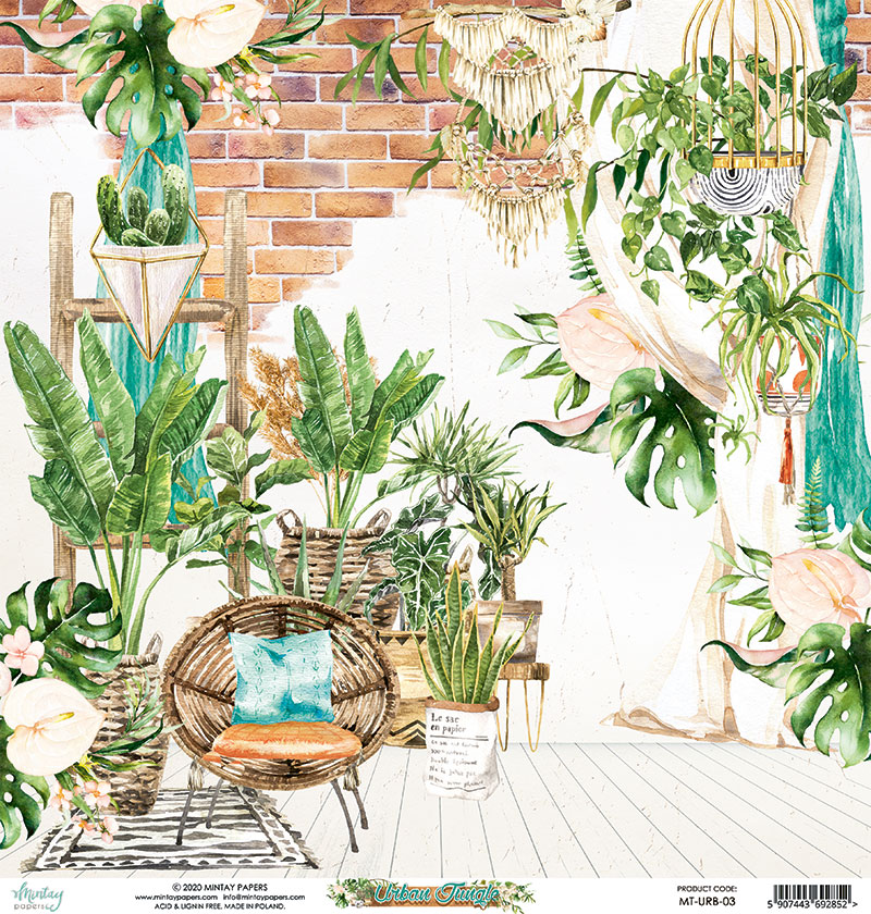 MT-URB-03 URBAN JUNGLE 03- MINTAY - double-sided paper 30.5x30.5cm