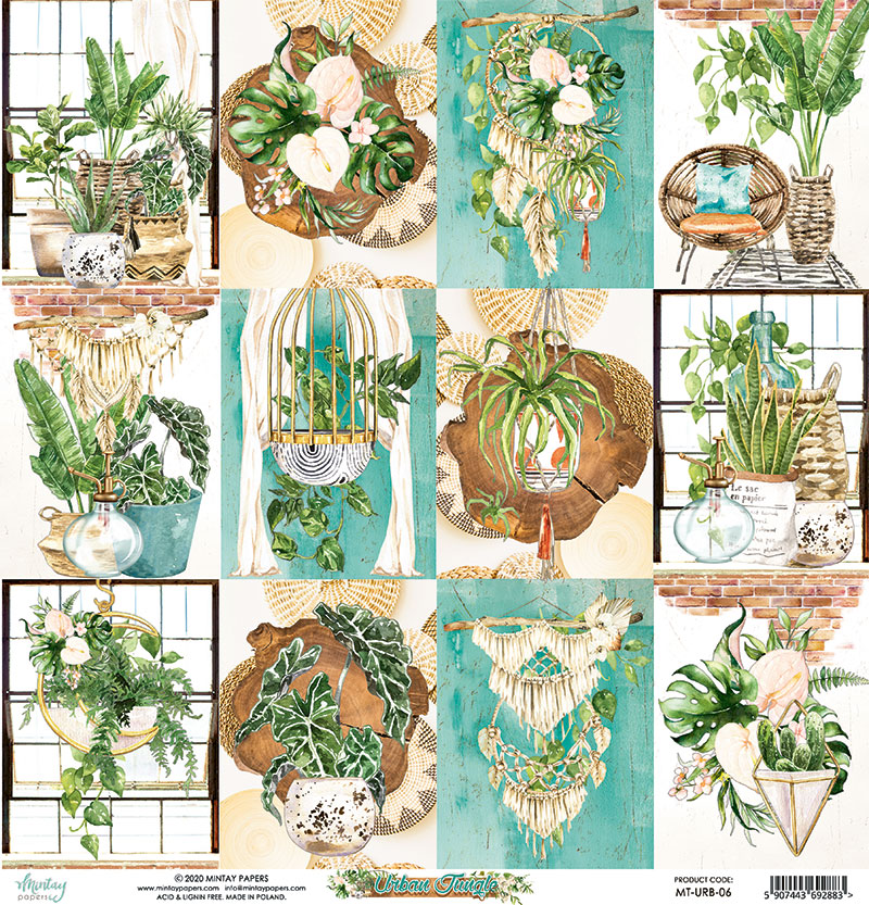 MT-URB-06 URBAN JUNGLE 06- MINTAY - double-sided paper 30.5x30.5cm