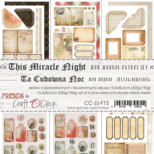 CC-JJ-F13 THIS MIRACLE NIGHT- JUNK JOURNAL SET - SET OF EXTRAS TO CUT
