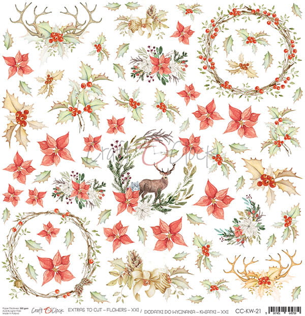 CC-KW-21 FLOWERS - XXI- A SHEET OF EXTRAS TO CUT