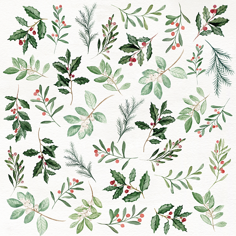 CP-WH10 One-sided paper-elements-Craft & You Design 30.5x30.5 WINTER HOLIDAY 10