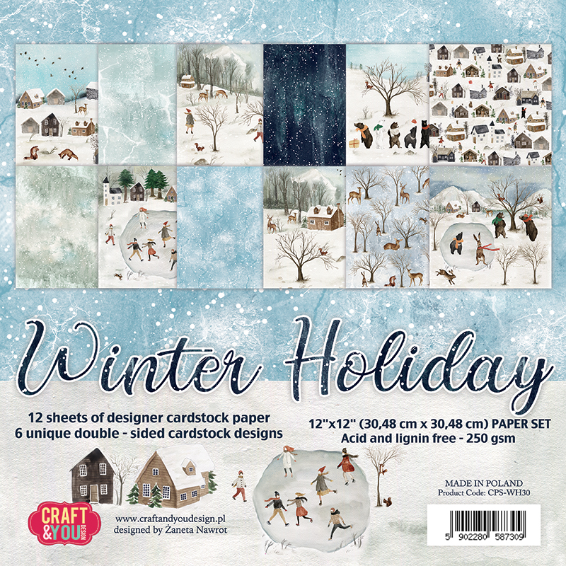 CPS-WH30 Paper set 30.5x30.5cm-Craft&You Design-WINTER HOLIDAY