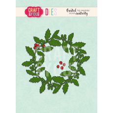 CW090 WYKROJNIK-Holly wreath-Craft&You Design