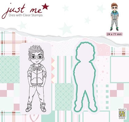 JMSD006 Just Me dies + Clear stamp -Teenage boy