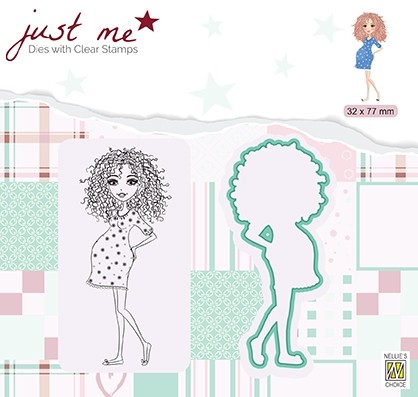 JMSD007 Just Me dies + Clear stamp -Pregnant