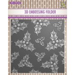 EF3D014 3D Embossing folder -holly leaves & berries