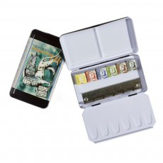 RENAKWKAS9 A set of watercolors in a metal pocket box 6 semi-cubes- Renesans