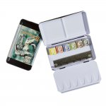 RENAKWKAS9 A set of watercolors in a metal pocket box 6 semi-cubes- Renesans
