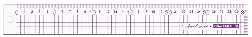 CC-TOOL-MDRUL30 Crafters Companion - Metal Edge Acrylic Ruler 30cm