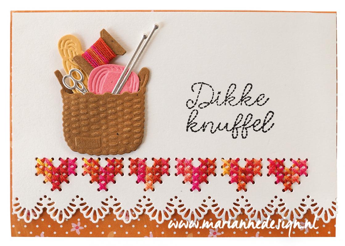 CR1531 Metal Die Marianne Design - Creatables - Cross Stitch border hearts